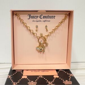 JUICY COUTURE BEE GOLD TONE‎ NECKLACE & EARING SET NWT